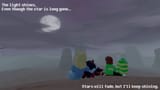 Chara and Shadow looking at a moon