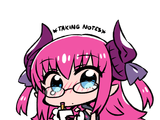 Liz taking notes