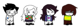 Fully-humanised Deltarune cast as Homestuck kids. (sprites with Noelle corrected)