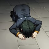 Kageaki kneeling