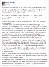 Julia Hedberg on Judges