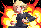 1girl, satou akira, katawa shoujo, toriyama akira, toriyama akira (style), blond s-747192