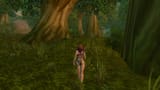 samurai girl running wildly through the woods while magical girl madoka credits song plays at full blast