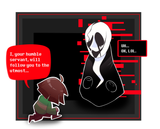 Gaster Surprised about Chara Kneeling