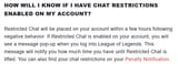 League chat restrictions