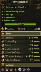 Rot Knights stats