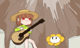 Chara on the banjo