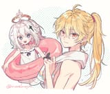 __aether_and_paimon_genshin_impact_drawn_by_noelnnx__2ec4eb826d198fa0735507531254cf75