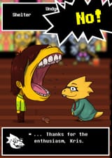 kris yelling no at alphys
