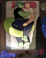 wani inco and olivia bed cuddle