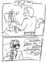 glasses on