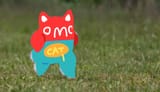 Omocat going to Omori exhibition @neko_a_0628