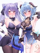 __ganyu_keqing_keqing_and_ganyu_genshin_impact_drawn_by_pekokota__fac27cf5462eaa1451a4532d32ec2834