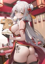 yande.re 1076835 ass chinadress no_bra pantsu shimanun skirt_lift string_panties thighhighs thong