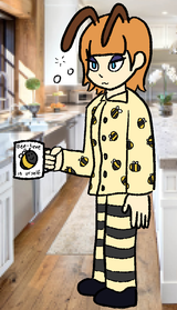 81248 - 1girl artist_unknown bee beta_design cup honey_woman mega_man_(series) pajamas