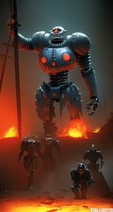 00216-1758012090-skeleton demon robot, mech, automaton, digital painting, post apocalypse, wartorn, battlefield, bloodshed, wasteland, Aaron Mill
