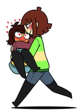 chara bridal carries Frisk