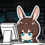 Amiya at computer