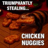 nuggie theft with a caption for no reason