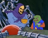 Skeletor and Pepe chilling