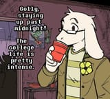 asriel staying up past midnight