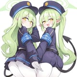 highlander_twintails_conductor_and_highlander_sidelocks_conductor_blue_archive_drawn_by_mou_tama_maru__sample-c2a7f05304ac8b92d990f5d718c7c1d4