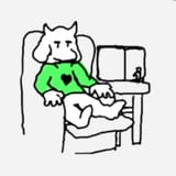 ralsei on da sofa with cheap wine