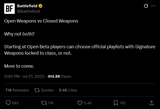 Open Weapons vs Closed Weapons