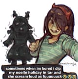 kris dipping noelle in tar