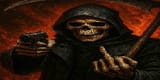 BADASS skeleton giving you the finger