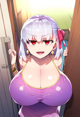 1722981532308404 highres, 1girl, kama (first ascension) (fate) (loli, {{{{gigantic breasts}}}}),{ s-270377816