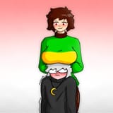 chara towering over anon oc