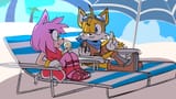 tails and amy at the beach
