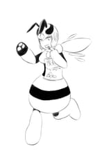 77119 - 1girl artist_goseb90 eating food honey_woman joke_delivery mega_man_(series)