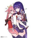 __raiden_shogun_and_yae_miko_genshin_impact_drawn_by_kamiiart__e5a201c333570f1758bb4611a826e5e1
