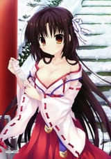 yande.re 307746 sample alia&#039;s_carnival cleavage miko mitha nanawind no_bra open_shirt saijo_karin