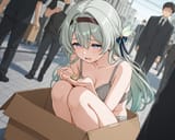 02235-922865434-squatting, cupped_hands, head up, begger, begging for money from the crowd and being ignored, 1coin in hand, __sad, holding back
