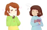 chara sees cute nerd frisk