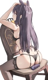 yande.re 1201031 animal_ears ass bra garter_belt hololive hololive_english kall_(wv0102) loli ninomae_ina&#039;nis pantsu stockings thighhighs