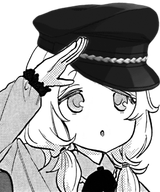 kozue salute with hat