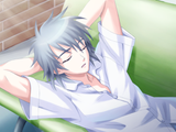 Taichi comfy napping on bench