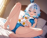 02373-2981394843-mesugaki, smug smile, open mouth, full_body, cheeky, looking at viewer, blue bra, evening_tone, fullbody, barefeet, barefoot, si