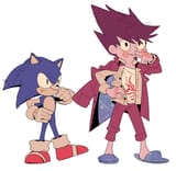 __sonic_the_hedgehog_and_momota_kaito_danganronpa_and_2_more_drawn_by_lovepoints__ca528e5aa3f8c4a2727ee26576a5b9f6