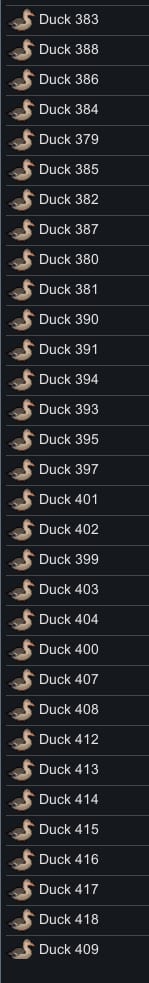 [intense quacking]