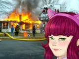 afire