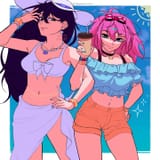 Aubrey &amp; Mari Swimsuit @whysosweetart
