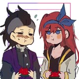 Aubrey &amp; Genya eating melons (OMORI x Demon Slayer) @KristinaLS2