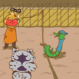 Jockington Monsterkid and Snowey playing tetherball