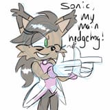 22090__safe_artist-colon-zippityzap_nicole+the+hololynx_dialogue_english+text_fingergun_implied+sonic_looking+offscreen_smile_solo_standing_wink