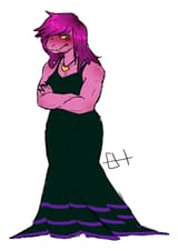 In a black dress